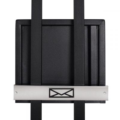 Caixa De Correio Grade Vertical Preto Fosco Tarja Inox Top Moderna