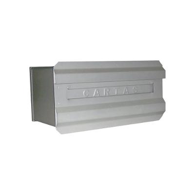 Caixa De Correio Cartas Para Muro Curta Em Aço 14x16 - Cinza - Cor: Branco