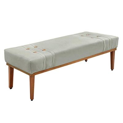 Recamier 90cm Kors Veludo Pés De Madeira Prata