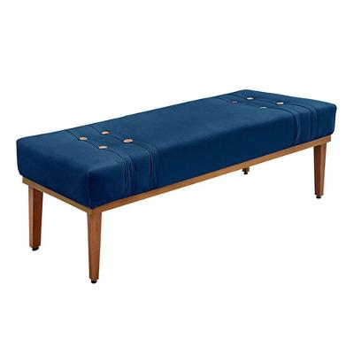 Recamier 90cm Kors Suede Pés De Madeira Azul Marinho