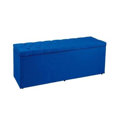 Recamier Sofá Baú Madrid 90 Cm Suede Azul Marinho