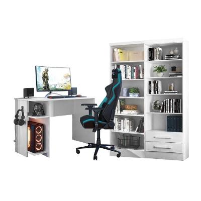 Escritório Com Escrivaninha E 2 Livreiros Branco - Fdecor