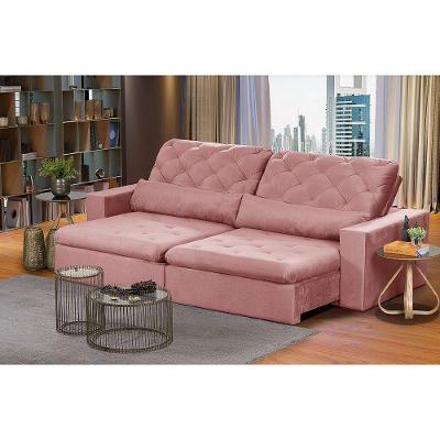 Sofá Modular 6 Lugares 2.90M Retrátil E Reclinável Rose