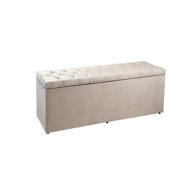 Recamier Sofá Baú Madrid 90 Cm Suede Bege