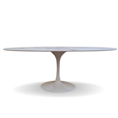 Mesa De Jantar Tulipa Saarinen Oval 198x122cm Testurizado Marmore