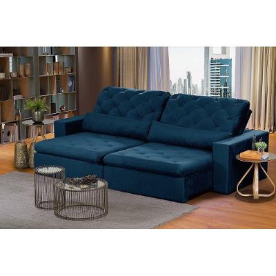 Sofá Modular 4 Lugares 2.30M Retrátil E Reclinável Azul