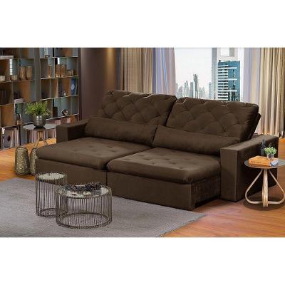 Sofá Modular 4 Lugares 2.30M Retrátil E Reclinável Marrom