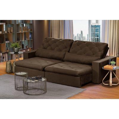 Sofá 6 Lugares Modular 2.90M Retrátil E Reclinável Marrom