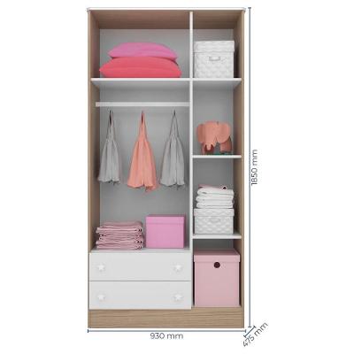 Quarto Infantil Guarda Roupa E Cômoda Branco/carvalho