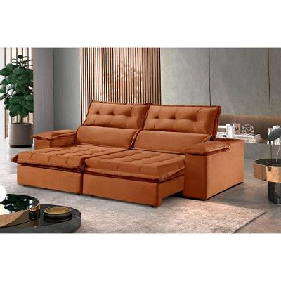 Sofá Retrátil E Reclinável 2,30m 4 Lugares Terracota
