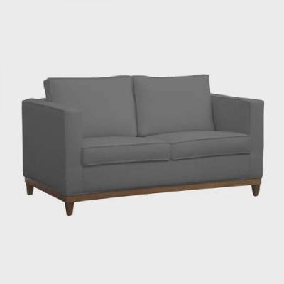 Sofá Poltrona Aspen 2 Lugares 140cm Suede Cinza - Fm