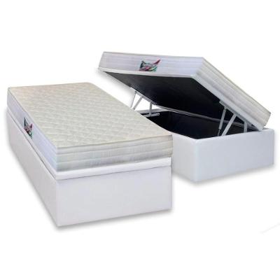 Cama Box Baú Solteiro: Colchão Anatômico Herval D28 / AG65 Frontier + Base CRC Courano White(88x188)