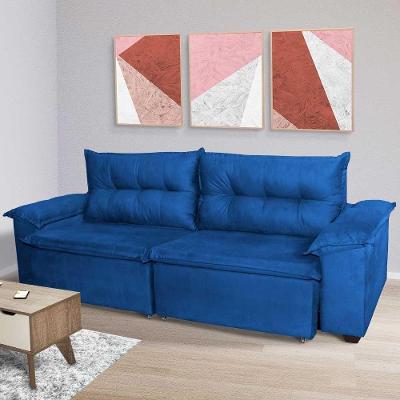 Sofá Maestro Retrátil E Reclinável Azul ? Ws Estofados
