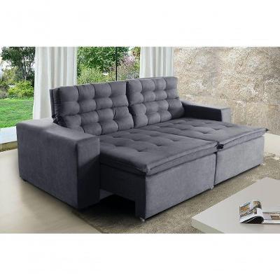 Sofá Londres 200cm Retrátil Reclinável Cinza ? Ws