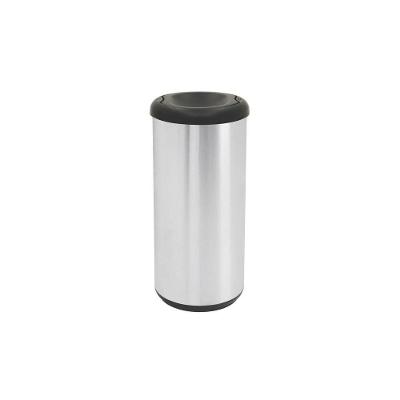 Lixeira Inox Piemonte Cápsula Selecta Plus Basculante Polido Basculante Preta 40l