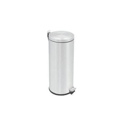 Lixeira Inox Com Pedal Brasil Plus Com Acabamento Scotch Brite E Balde Interno Removível