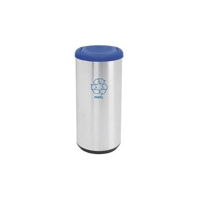 Lixeira Inox Tramontina Piemonte Cápsula Selecta Plus Basculante Scotch Brite Azul 40 L Tramontina