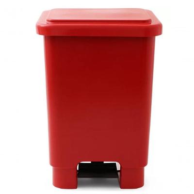 Lixeira 100L Retangular C/ Pedal Vermelho Lar Plasticos 255