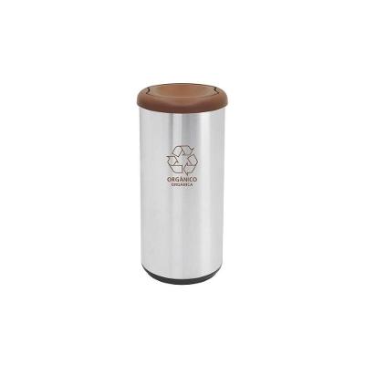 Lixeira Inox Tramontina Piemonte Cápsula Selecta Plus Basculante Scotch Brite Marrom 40 L Tramontina