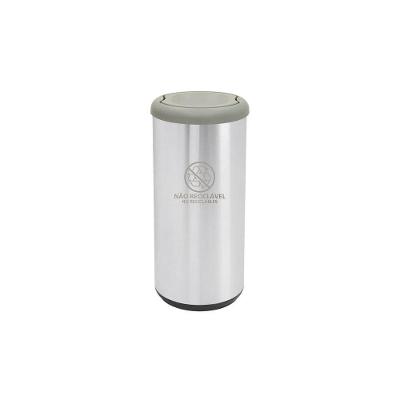 Lixeira Inox Tramontina Piemonte Cápsula Selecta Plus Basculante Scotch Brite Cinza 40 L Tramontina