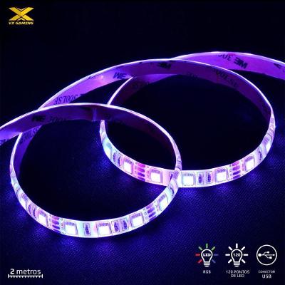 Fita De Led Vx Gaming Rgb Com Controlador Conexao Usb 120 Po
