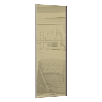 Porta De Correr 80cm Com E Puxador Champagne S/Kit Ferragem