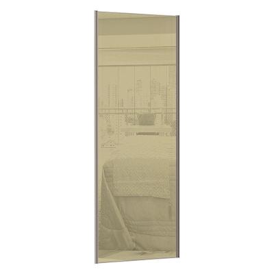 Porta De Correr 80Cm Vidro Reflecta E Puxador Champagne