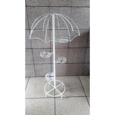 Suporte Plantas Guarda Chuva Pedestal Branco 5 Vasos