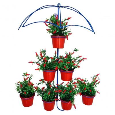 Suporte Plantas Guarda Chuva Azul 7 Vasos