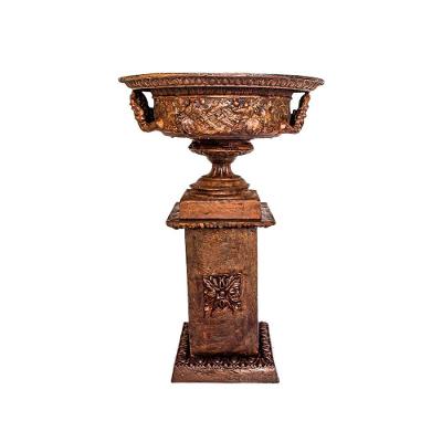 Floreira Com Base Flores Jardim Decorar Ferro Fundido