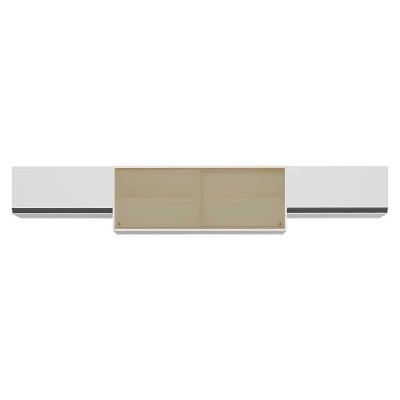 Kit 3 Armários De Cozinha Aéreos 4 Portas Veneza Multimóveis Mp2152 Branco/preto Branco/preto
