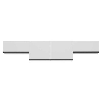 Kit 3 Armários De Cozinha Aéreos 4 Portas Veneza Multimóveis Mp2151 Branco/preto Branco/preto