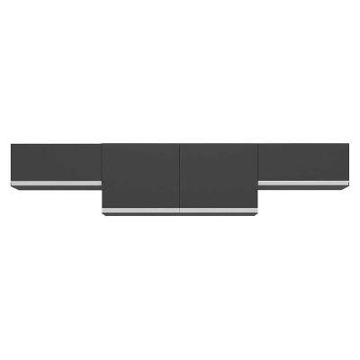 Kit 3 Armários De Cozinha Aéreos 4 Portas Veneza Multimóveis Mp2151 Preto/branco Preto/branco