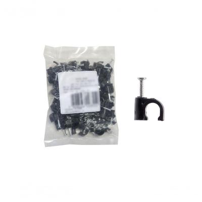 Fixa Fio P/Cabo C/Prego Aco Pr 08Mm 100 Pcs