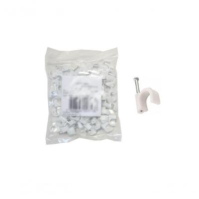 Fixa Fio P/Cabo C/Prego Aco Br 07Mm 100 Pcs