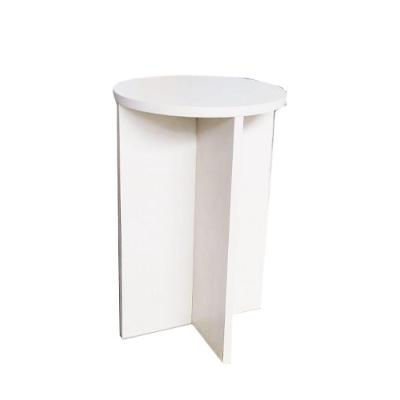 Banco Tampo Redondo 65 Cm Branco Em Mdf