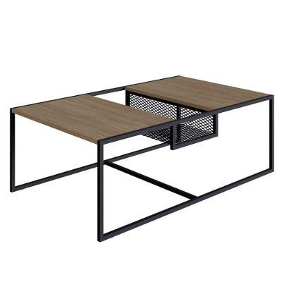 Mesa De Centro Com Nicho Pés Metálicos York Hanover/preto