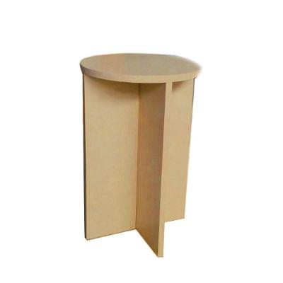 Banco Tampo Redondo 65 Cm Natural Em Mdf