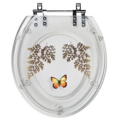 Tampa De Vaso Acrílico Transparente Com Borboleta Amarela