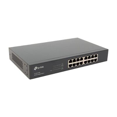 Switch Tp-link 16 Portas 10/100/1000 Tl-sg1016d Preto
