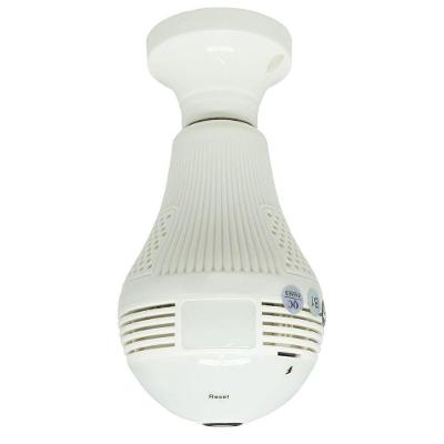Lâmpada Câmera Espiã 360° Panorâmica Wifi Ip Led Bivolt Microfone Alto Falante Embutido Branca .