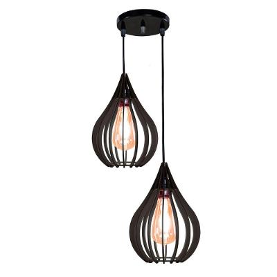 Luminária Teto Lustre Pendente Balcão Cozinha Sala Duplo Cor:preto.