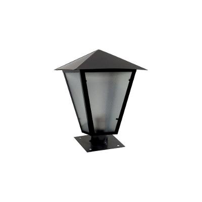 Luminária Romana Parafusar No Muro Alumínio Preto 31cm