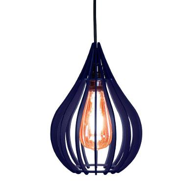 Luminária Teto Lustre Pendente Balcão Cozinha Sala Chile Cor:azul.