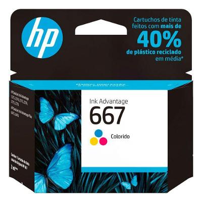 Cartucho De Tinta Hp 667, Colorido - 3Ym78Ab