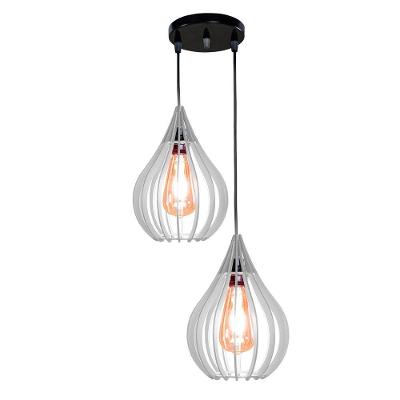 Luminária Teto Lustre Pendente Balcão Cozinha Sala Duplo Cor:branco.