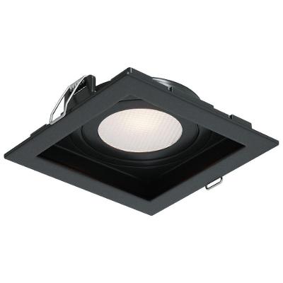 Embutido Quadrado Ar111 Gu10 Recuado Preto/preto