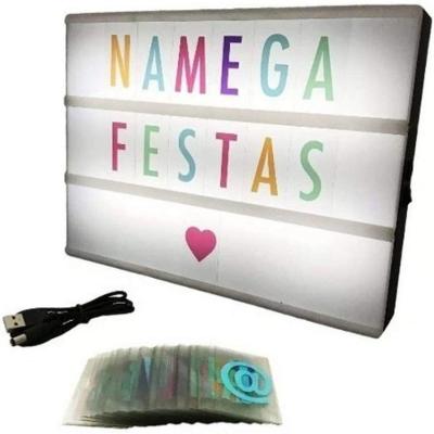 Luminaria Letreiro Cinema Com Letras Coloridas