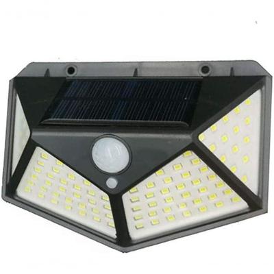 Luminária Energia Solar Parede 100 Led 3 Funções Lampada Sensor Presença Nv