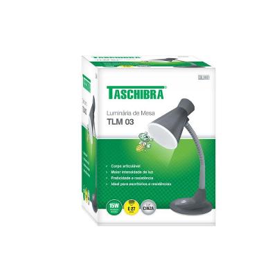 Luminária De Mesa Taschibra Tlm 03 Articulável E27 Bivolt Cinza